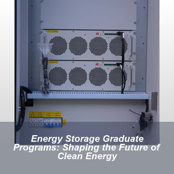 Energy Storage Graduate Programs: Shaping the Future of Clean Energy